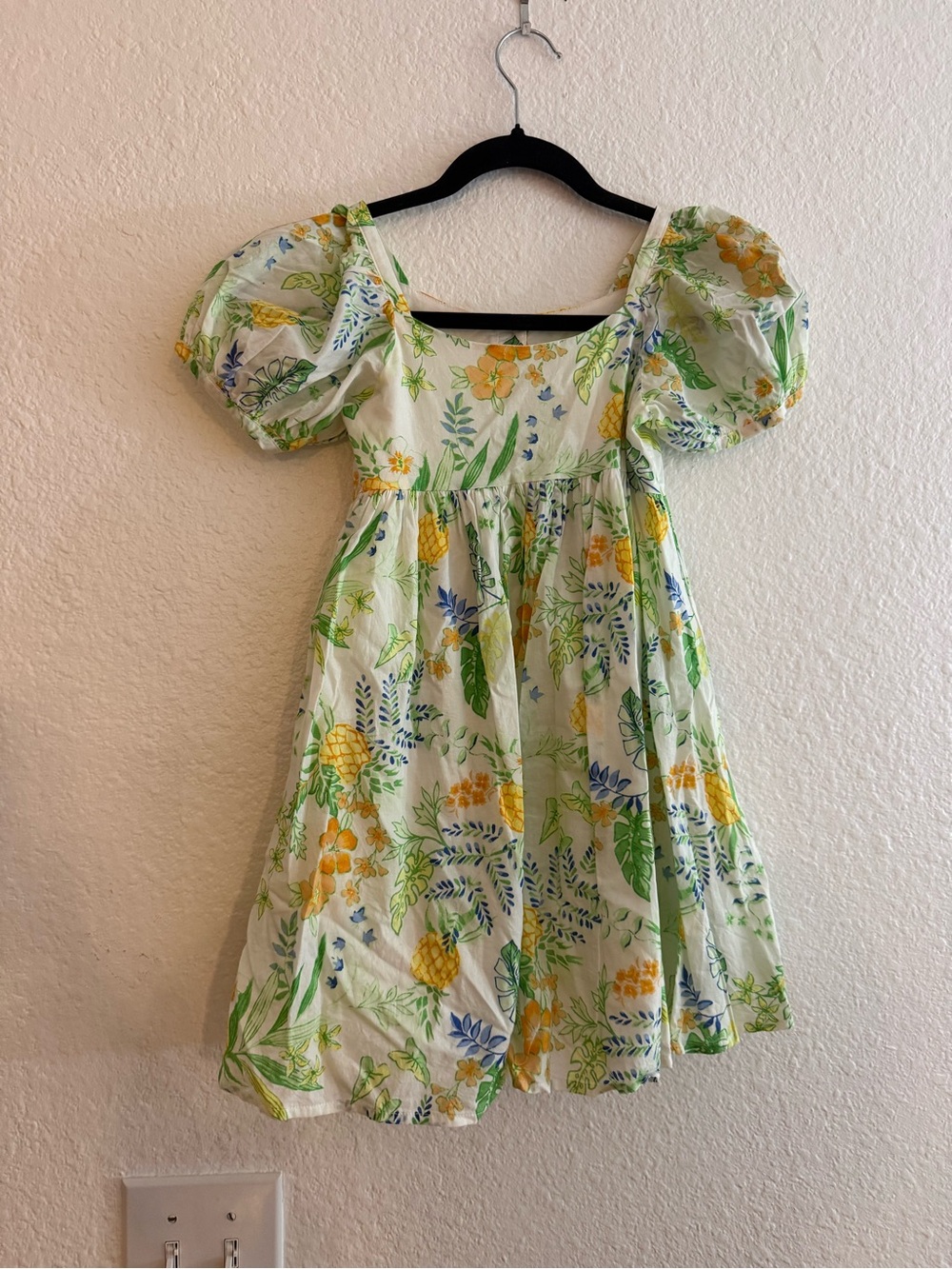 Janie and Jack Cotton Pineapple Floral Dress Size 7 - Picture 2 of 4